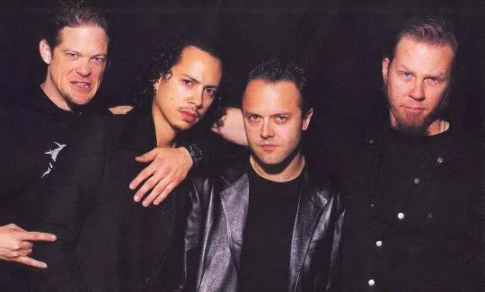 Metallica på scenen med både Jason og Rob