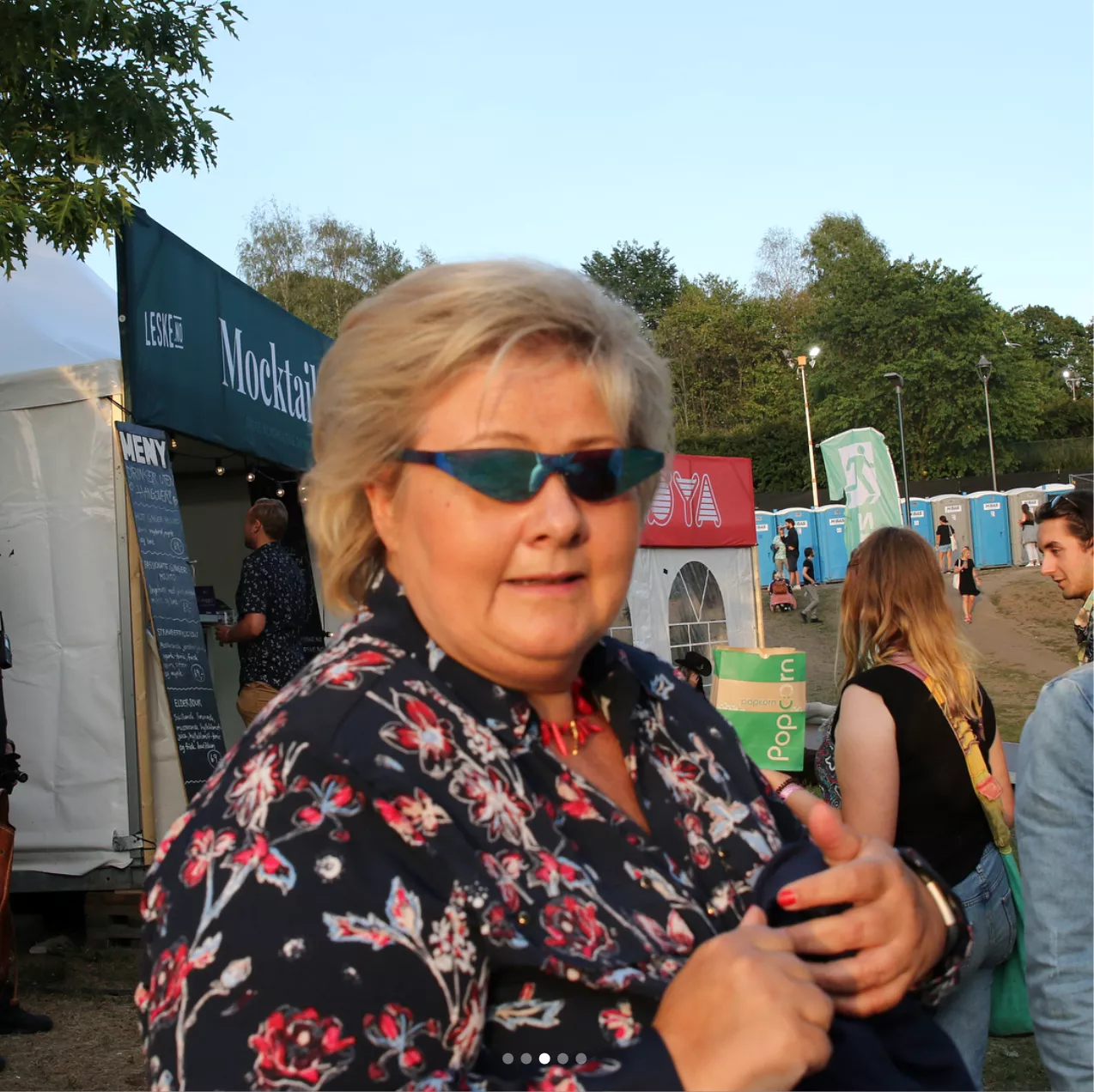 Erna Solberg koste seg på Øyafestivalen i går