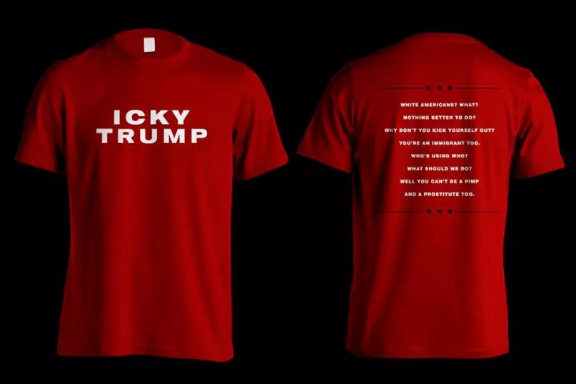 Selger t-skjorter med slagord mot Donald Trump