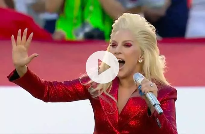 Video: Se Lady Gaga synge Star-Spangled Banner ved Super Bowl