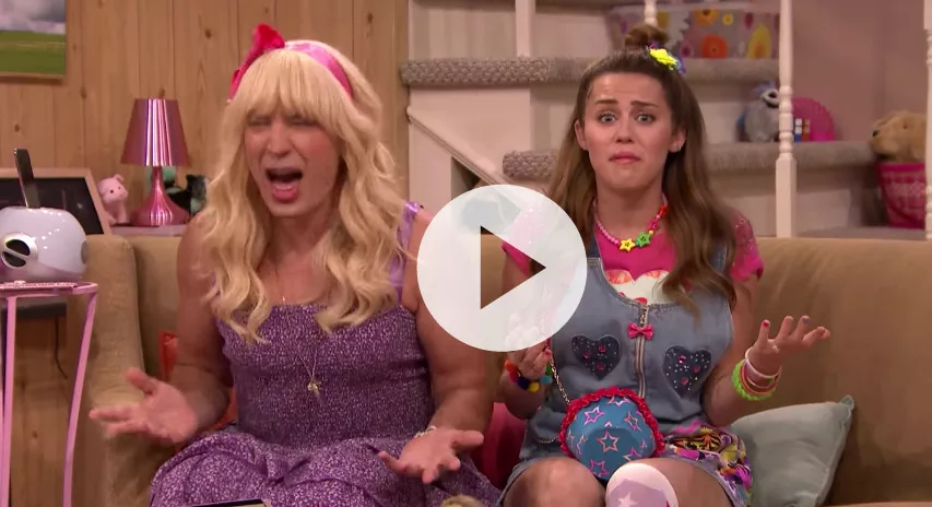 Se Miley Cyrus og Jimmy Fallon i ny, underholdende Tonight Show-sketch