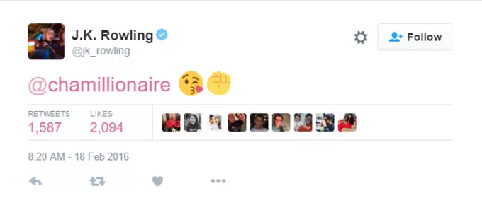 Chamillionaire og J.K. Rowling bonder på Twitter