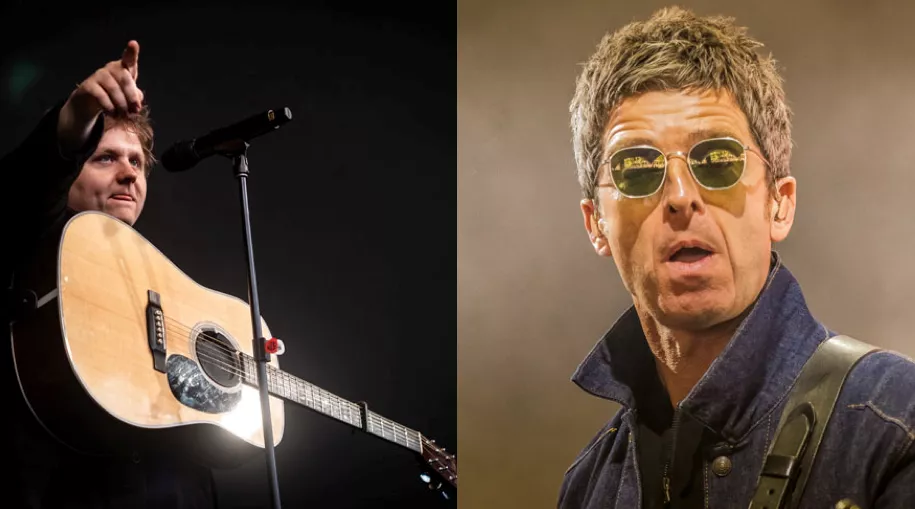 Se Lewis Capaldi drille Noel Gallagher med maske og Oasis-klassiker