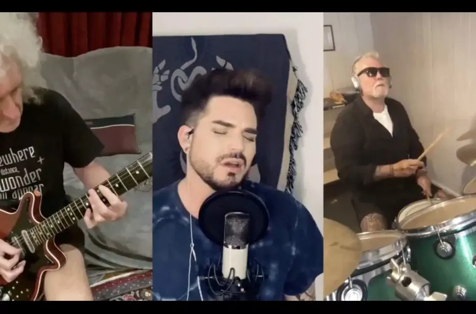 VIDEO: Se Queen + Adam Lambert fremføre "We Are the Champions" i karantæne – med ny tekst