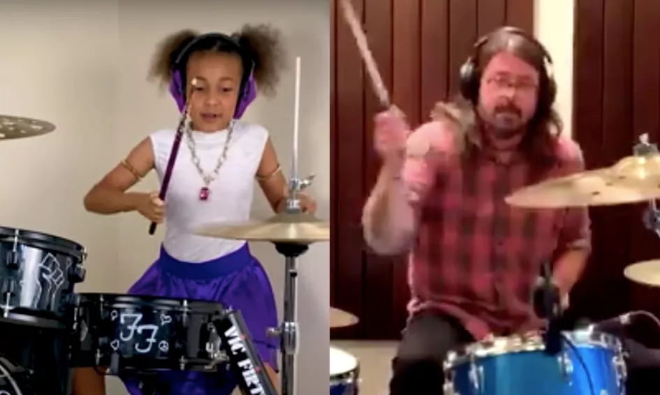 Se Dave Grohl i virtuel trommeduel med 10-årig