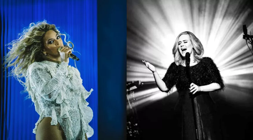 Adele og Beyoncé synger for første gang på samme sang
