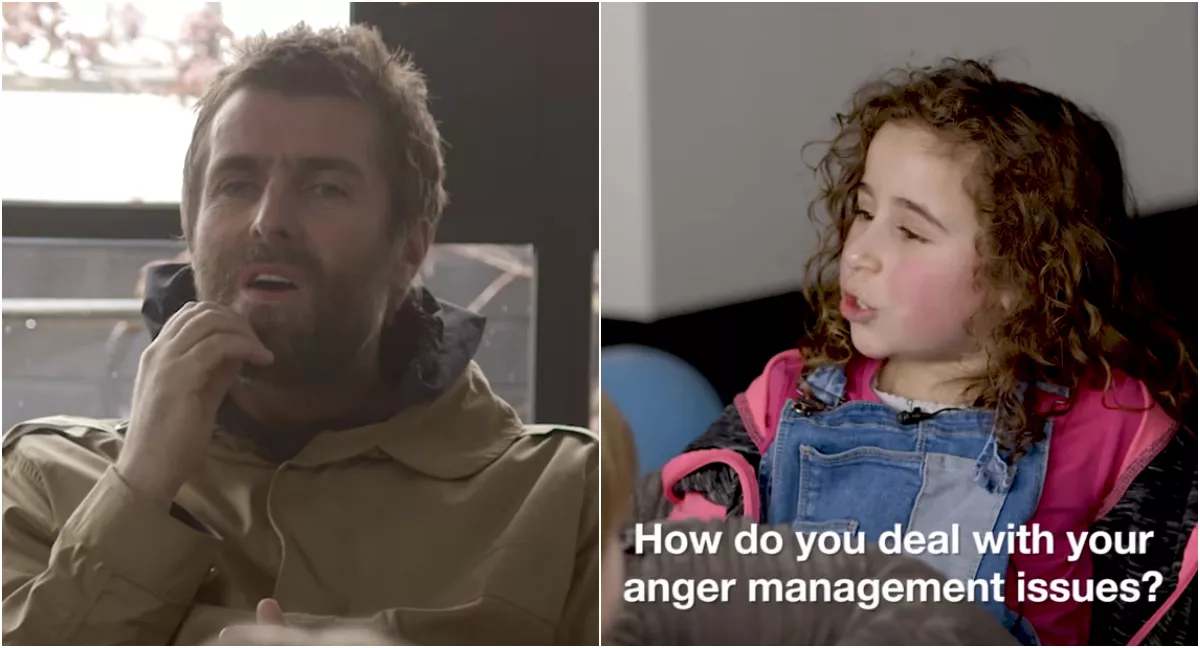 Bisarra ögonblick när Liam Gallagher intervjuas av barn